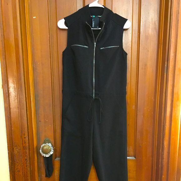 DOLAN Anthropologie Black Jumpsuit Zipper Front Jogger Sz XS EUC - Picture 1 of 4